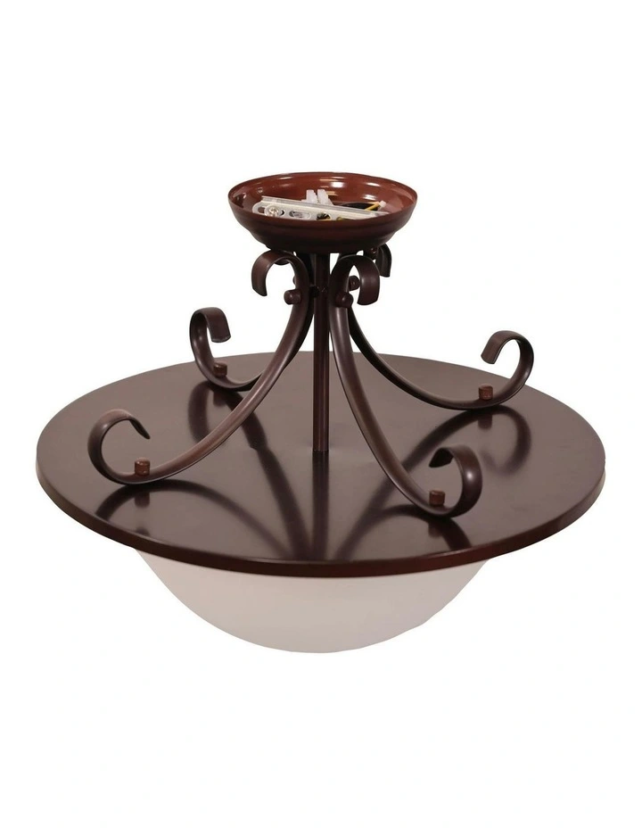 Gaston Ii Semi flush Traditional Frost Pendant Light Bronze image 6