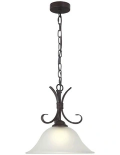 Gaston Ii Single Traditional Frost Pendant Light Bronze