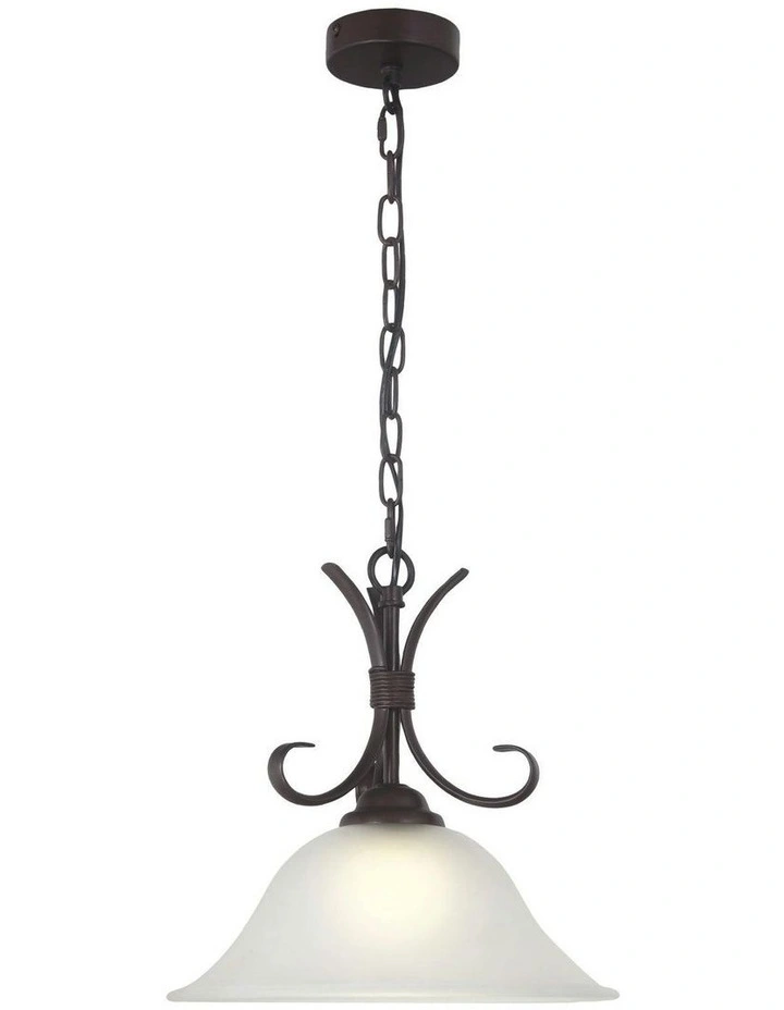 Gaston Ii Single Traditional Frost Pendant Light Bronze image 1