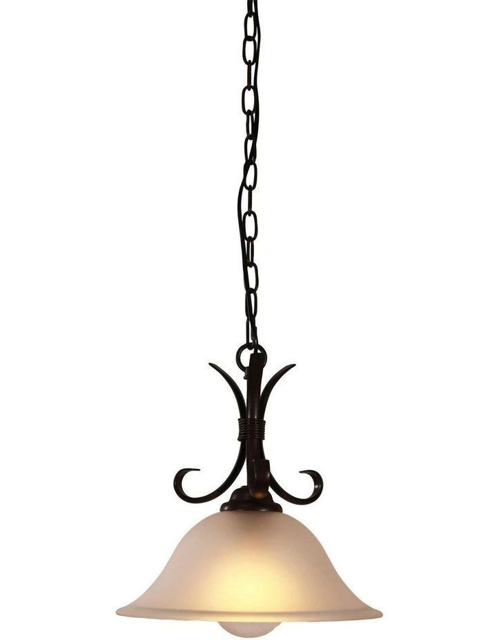 Gaston Ii Single Traditional Frost Pendant Light Bronze image 2