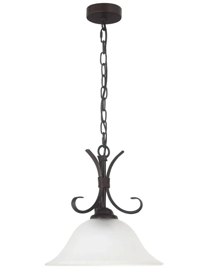 Gaston Ii Single Traditional Frost Pendant Light Bronze image 5