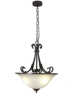 Gaston Ii Single Traditional Frost Pendant Light 3lt in Bronze
