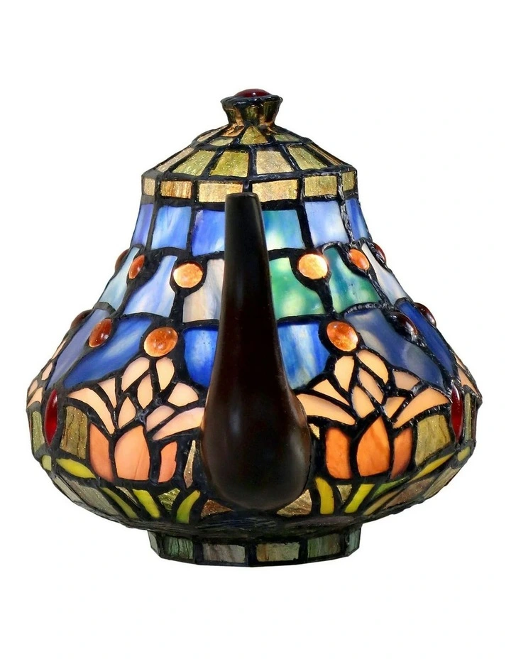 Mauve Tulip Teapot Table Lamp in Blue/Black image 5