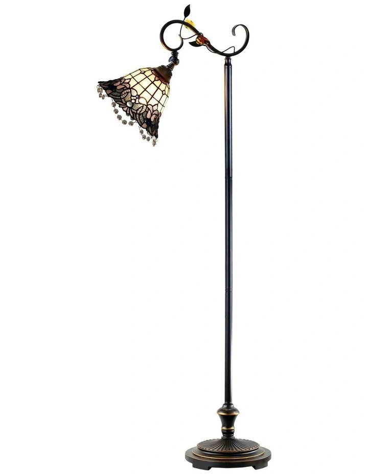 Shelby Botanical Gooseneck Floor Lamp in Black image 3
