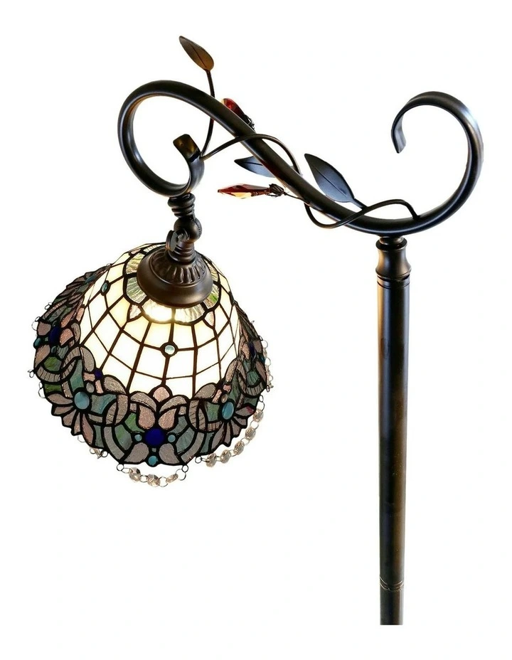 Shelby Botanical Gooseneck Floor Lamp in Black image 4