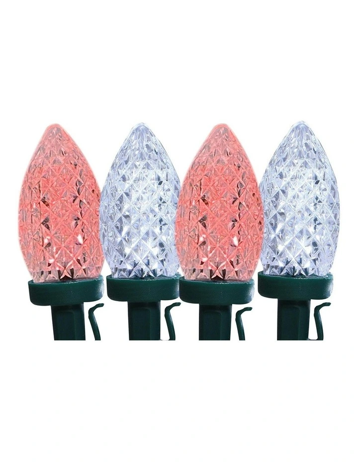 C9 Pinecone 50 Led Connectable String Lights in Red + White image 1