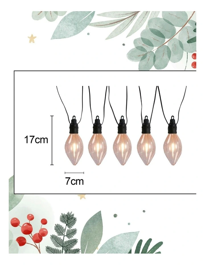 10 Led Connectable Large Pinecone String Light in Warm White image 2