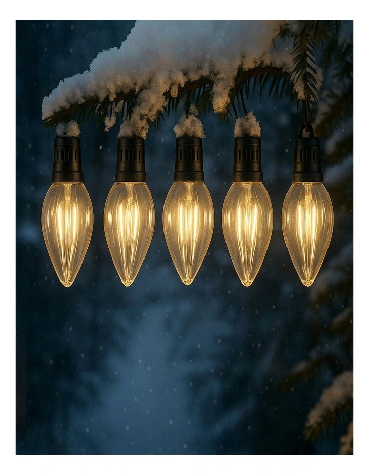 10 Led Connectable Large Pinecone String Light in Warm White image 4