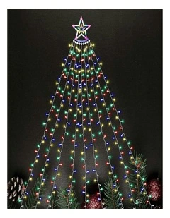 Waterfall Star Lights with Topper Star in Multicolour