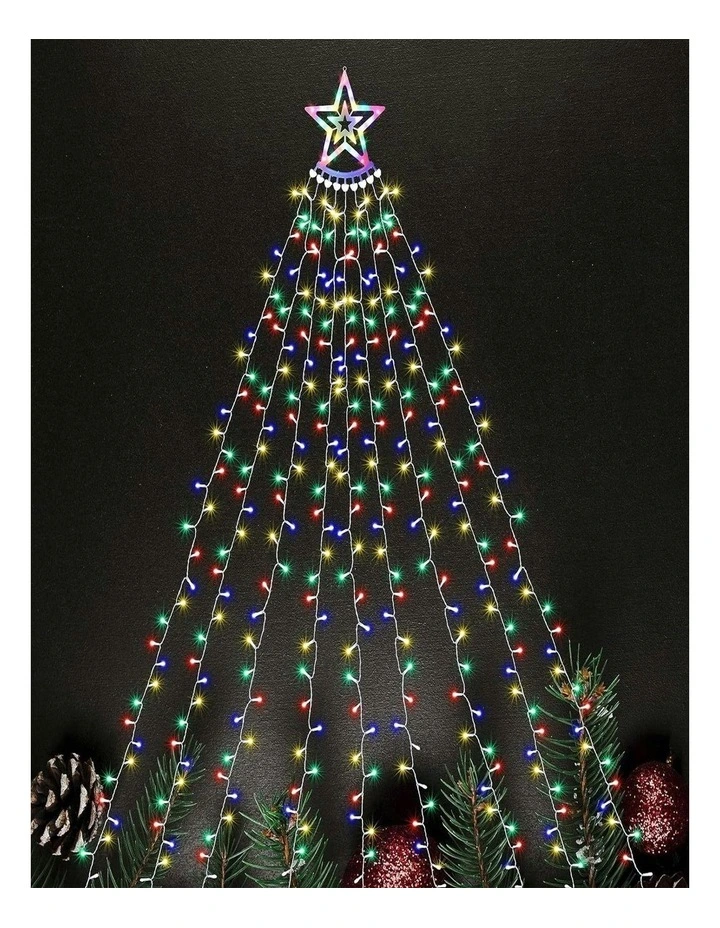 Waterfall Star Lights with Topper Star in Multicolour image 1