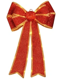 Battery Operated Led Lit Bow in Red