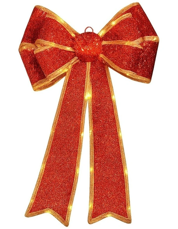 Battery Operated Led Lit Bow in Red image 1