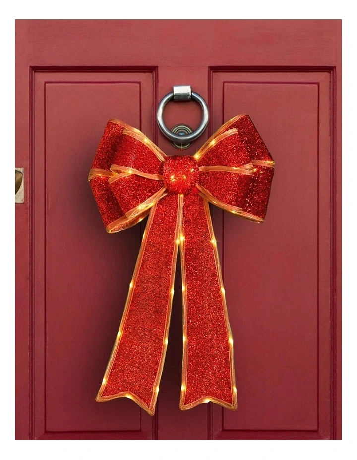 Battery Operated Led Lit Bow in Red image 2