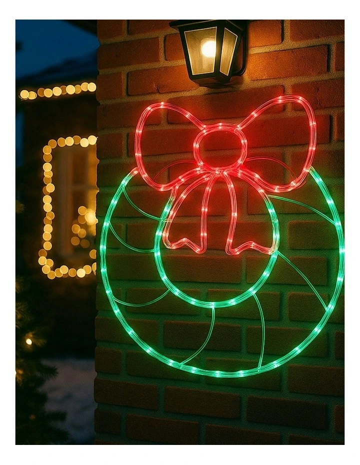 Led Christmas Wreath Silhouette in Green image 2