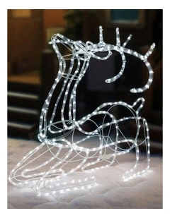 Led 3D Sitting ReindeerSilhouette in White