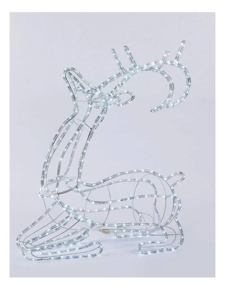 Led 3D Sitting ReindeerSilhouette in White image 2