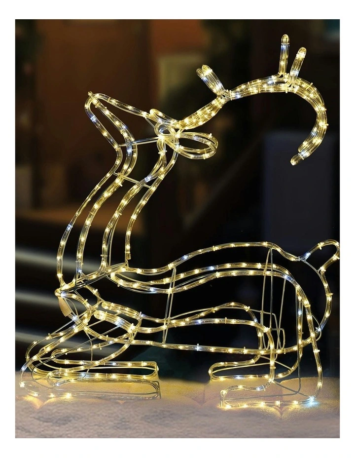 Led 3D Sitting ReindeerSilhouette in Warm White image 2