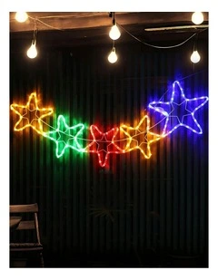 Led 5 StarsRope Lights Silhouette in Multicolour