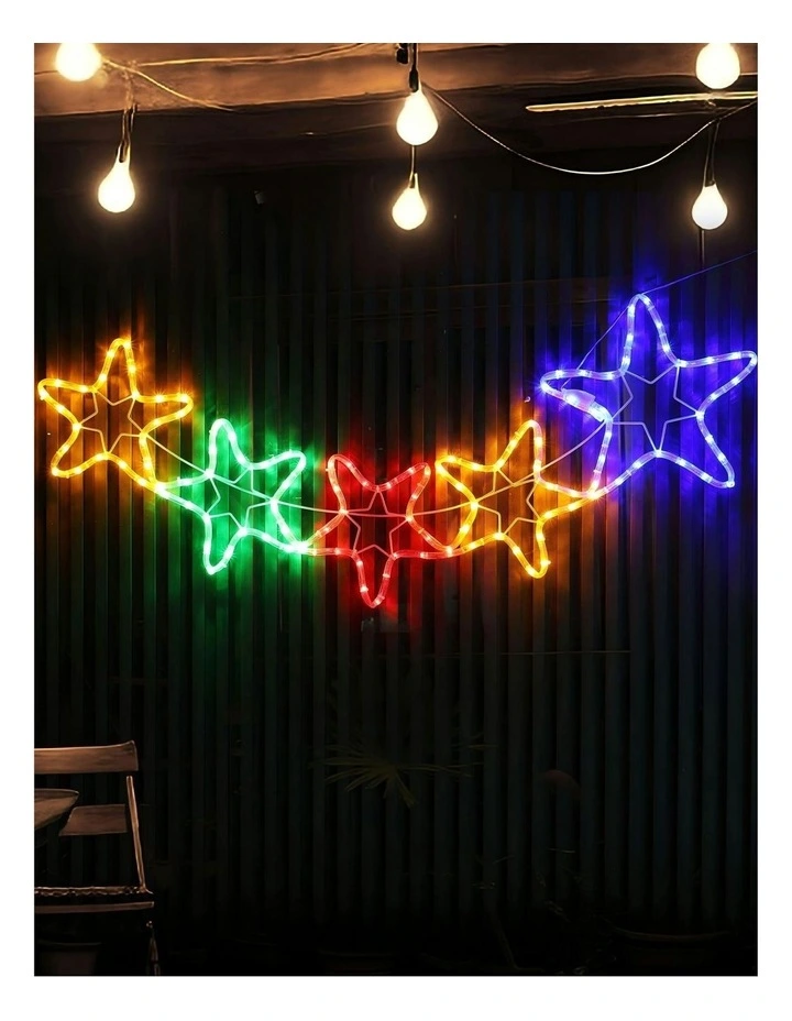 Led 5 StarsRope Lights Silhouette in Multicolour image 1