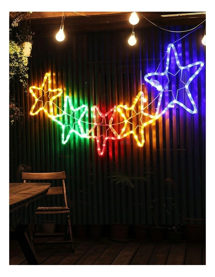 Led 5 StarsRope Lights Silhouette in Multicolour image 2