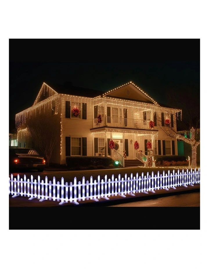 Led Pre-Lit Fence in White image 1