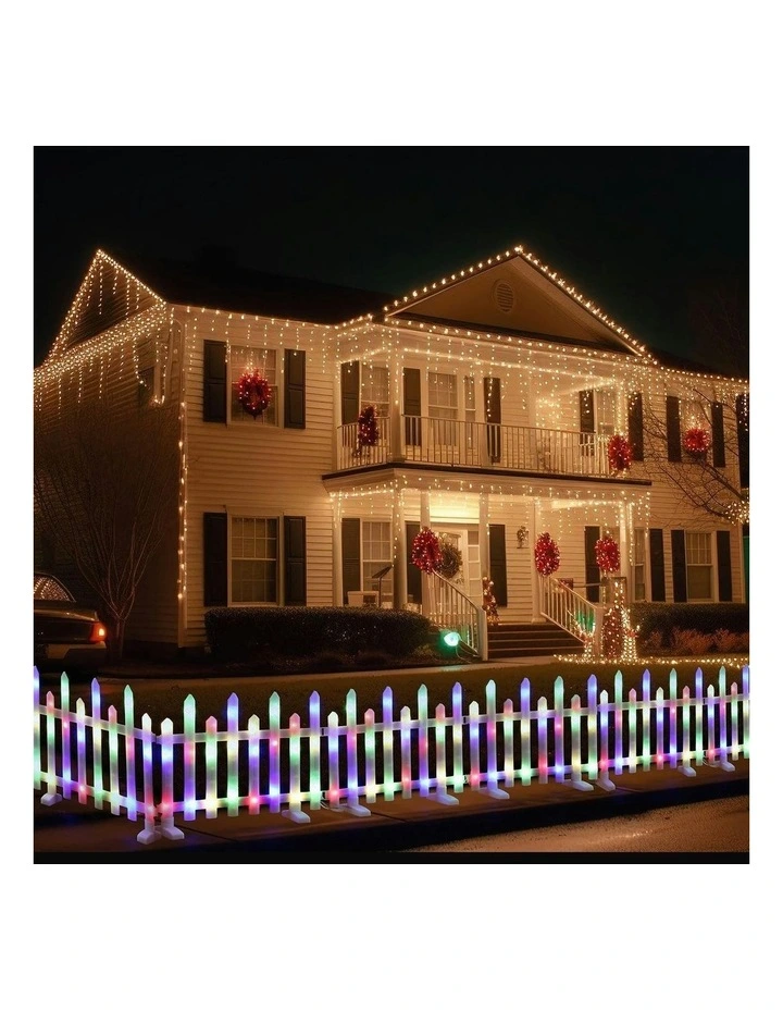 Led Pre-Lit Fence in Multicolour image 1