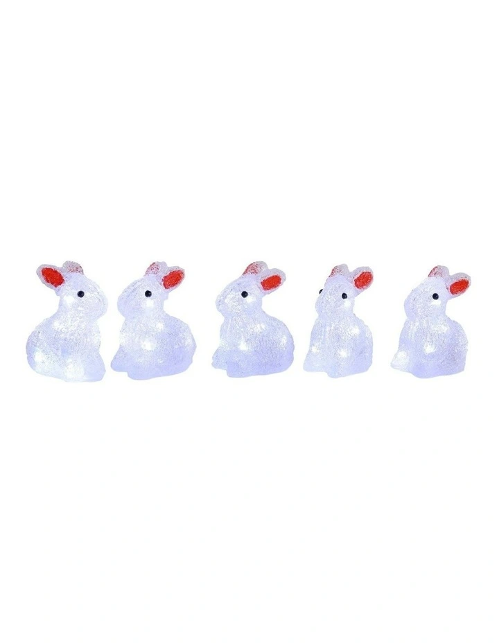 Acrylic Mini Bunny Set Of 5 in Multi image 1