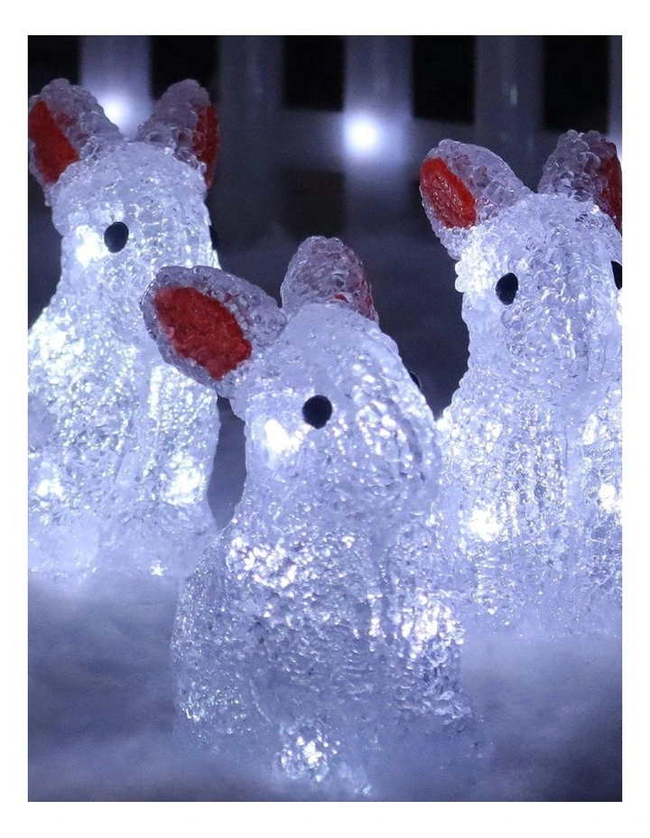 Acrylic Mini Bunny Set Of 5 in Multi image 3