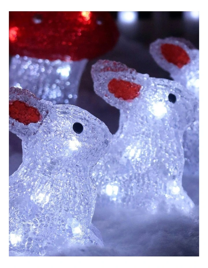 Acrylic Mini Bunny Set Of 5 in Multi image 5