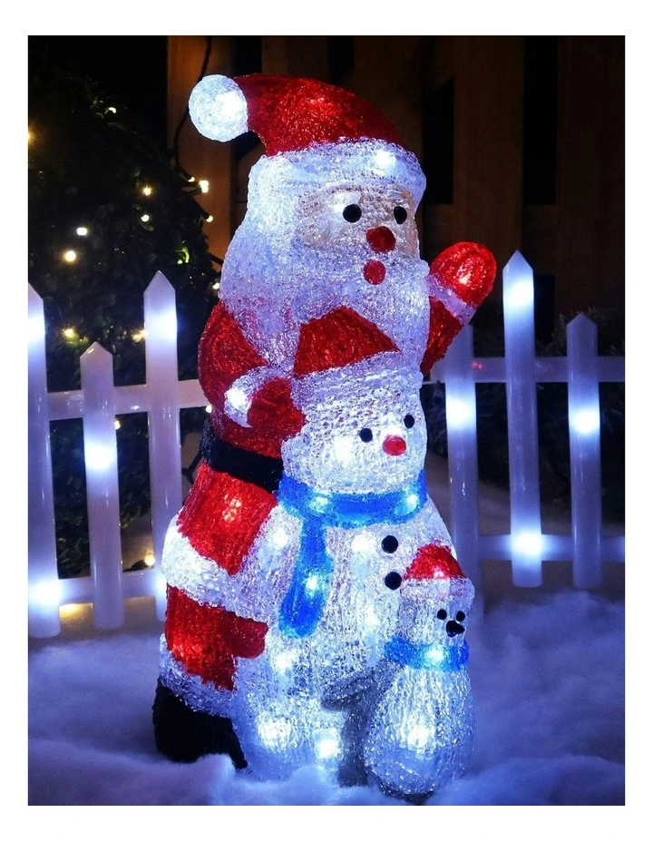Acrylic Santa Penguin And Snowman Stacked in White image 3