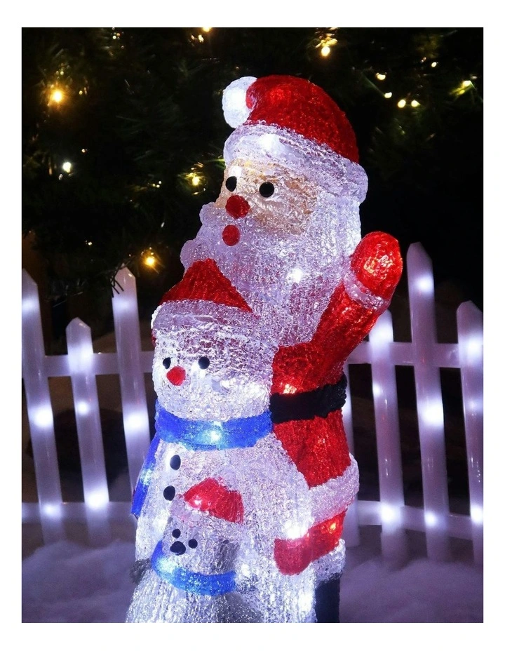 Acrylic Santa Penguin And Snowman Stacked in White image 4