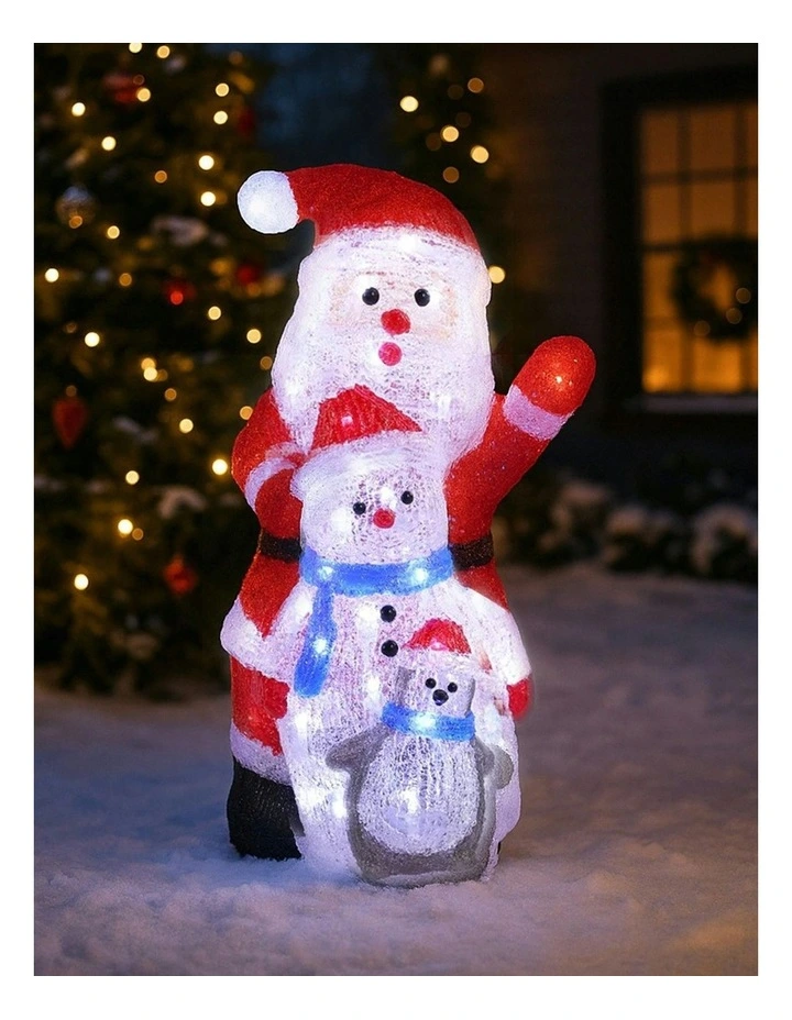 Acrylic Santa Penguin And Snowman Stacked in White image 5