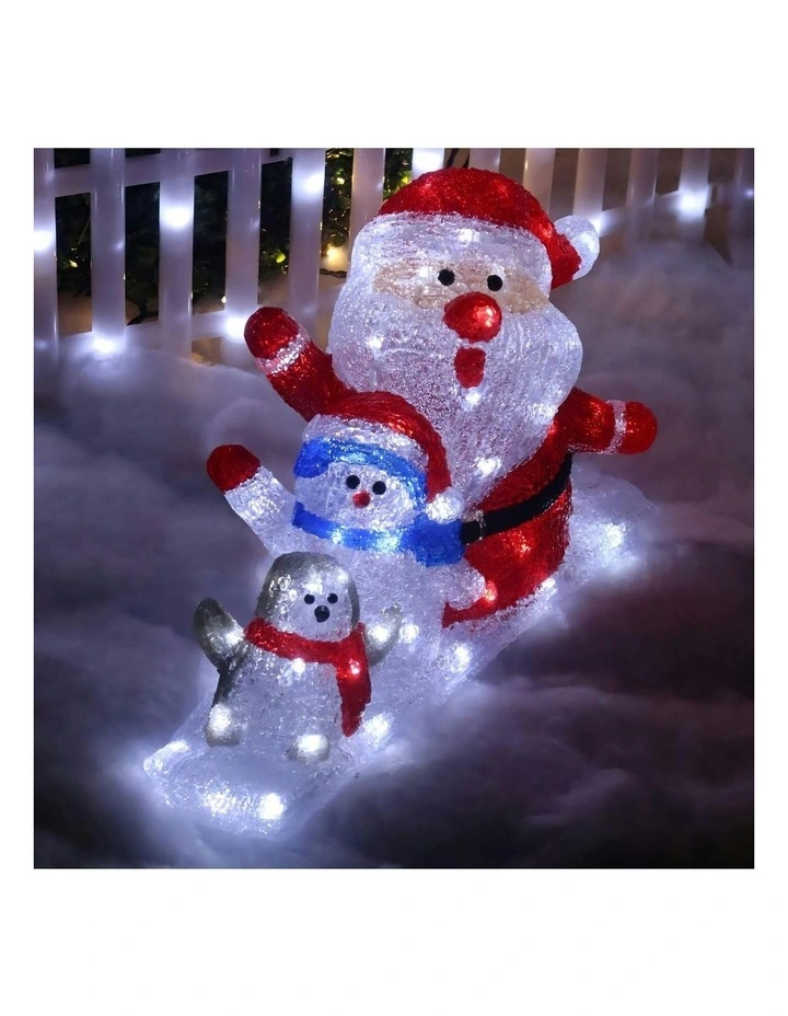 Acrylic Santa Penguin And Snowman Light in Multi image 7