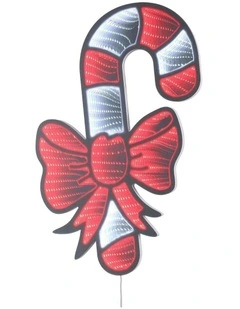 Infinity Candy Cane With Christmas Bow in Red