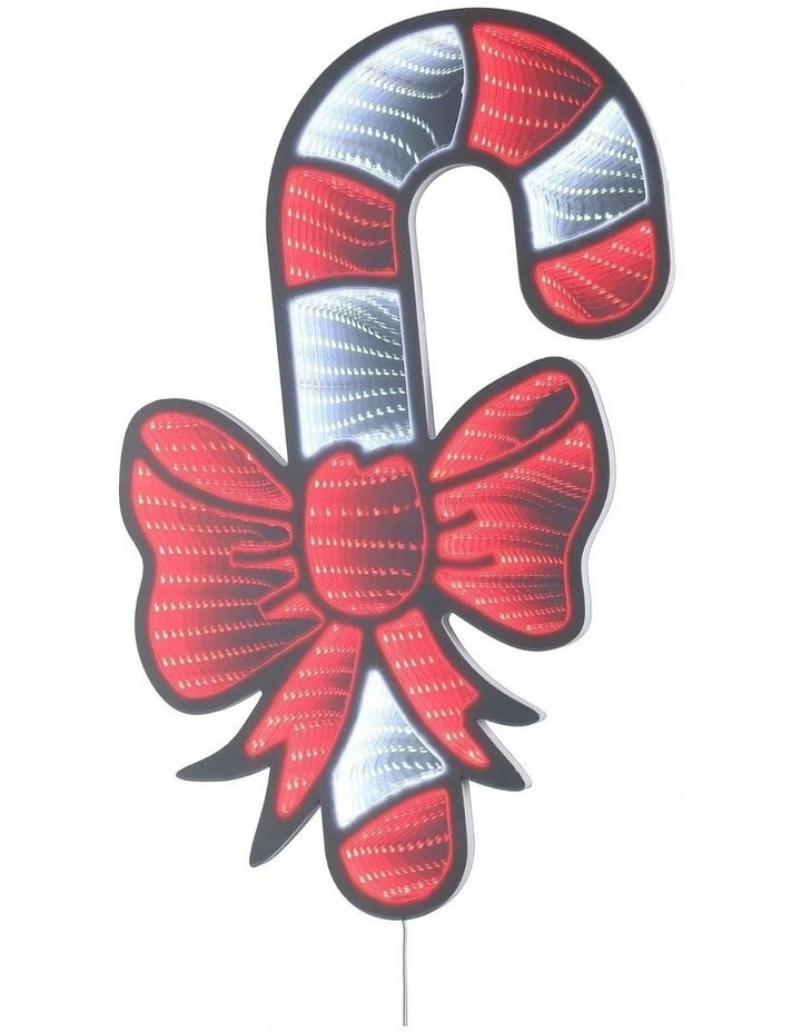Infinity Candy Cane With Christmas Bow in Red image 1