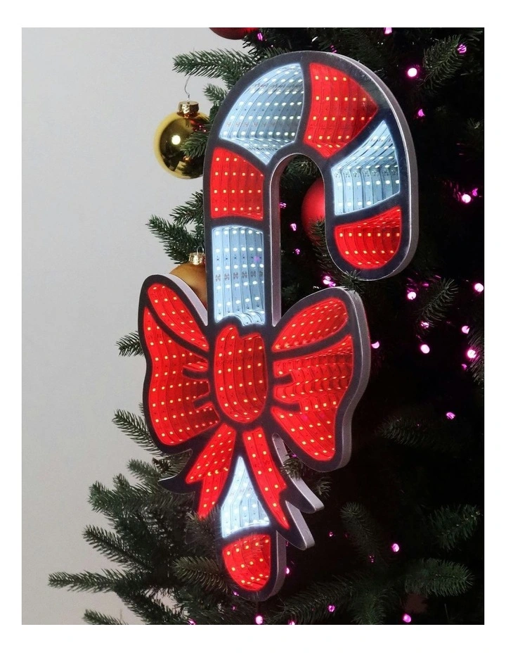 Infinity Candy Cane With Christmas Bow in Red image 2