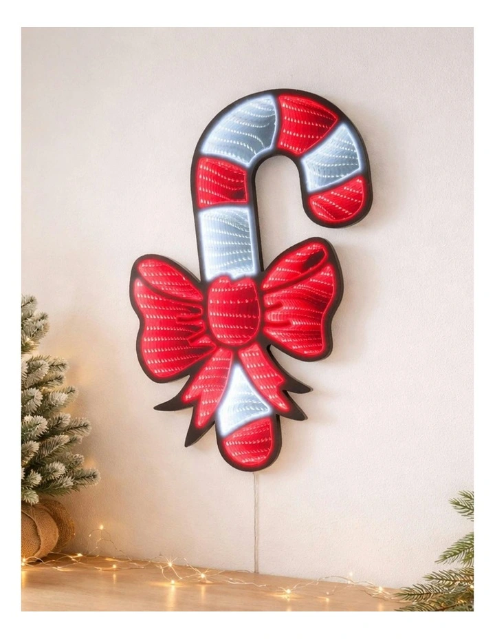 Infinity Candy Cane With Christmas Bow in Red image 3