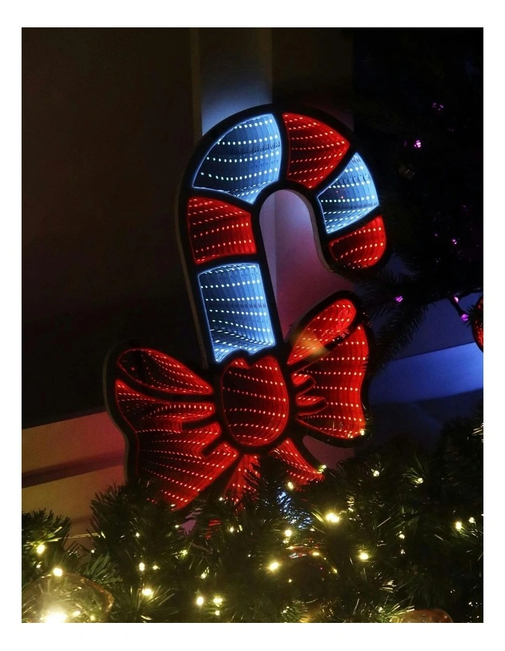 Infinity Candy Cane With Christmas Bow in Red image 4