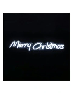 Merry Christmas Neon Sign 80x15cm in White