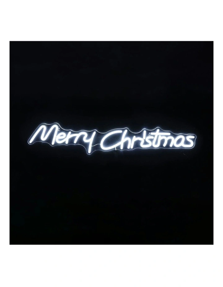 Merry Christmas Neon Sign 80x15cm in White image 1