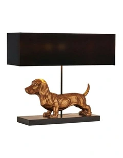 Dachshund Elegance Table Lamp in Gold