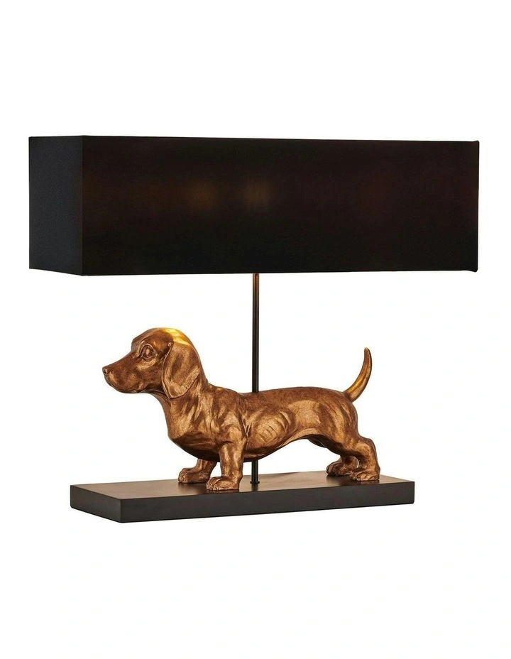 Dachshund Elegance Table Lamp in Gold image 1
