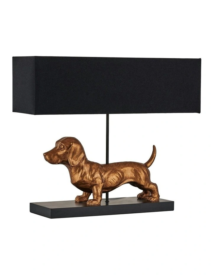 Dachshund Elegance Table Lamp in Gold image 2