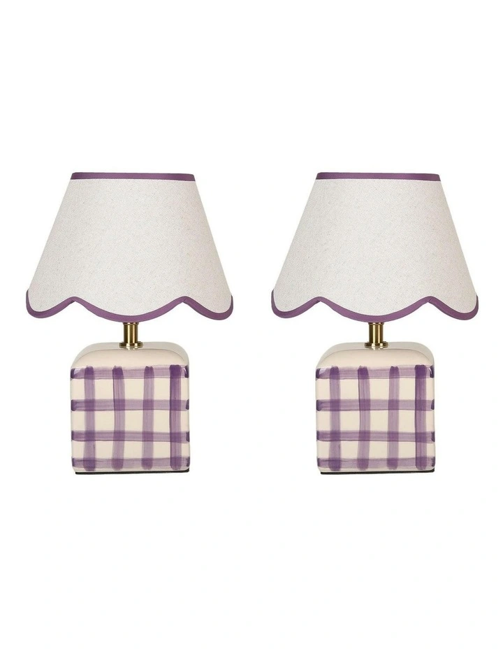 Romy Ceramic Table Lamp Set Of 2 in Purple image 1