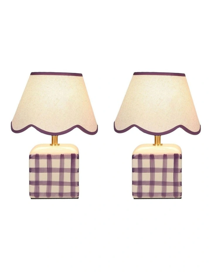 Romy Ceramic Table Lamp Set Of 2 in Purple image 2