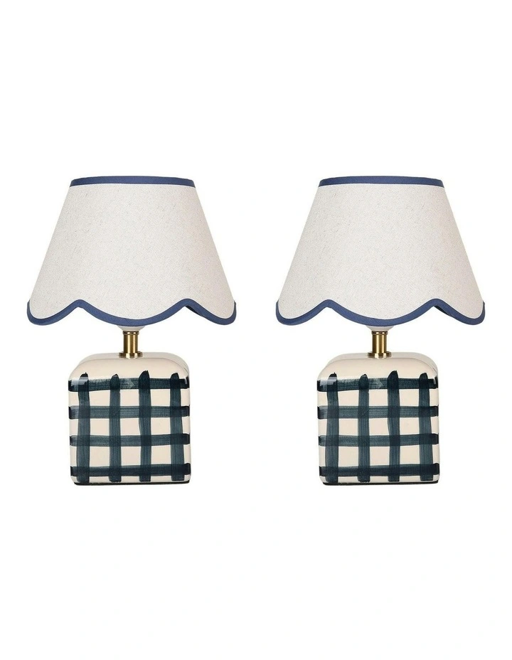 Romy Ceramic Table Lamp Set Of 2 in Blue image 1