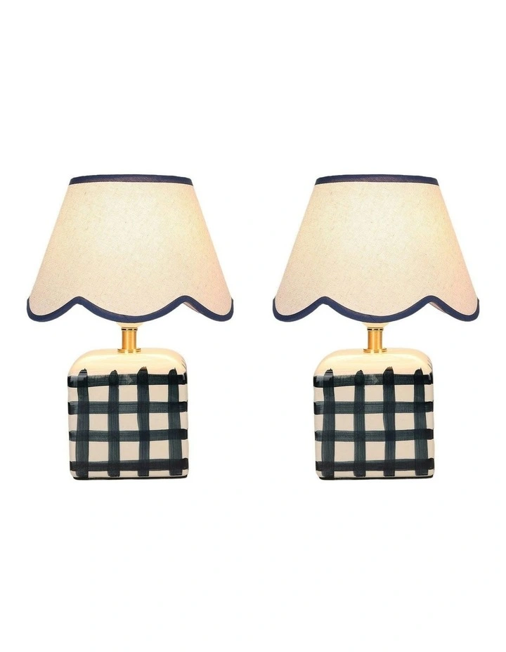 Romy Ceramic Table Lamp Set Of 2 in Blue image 2