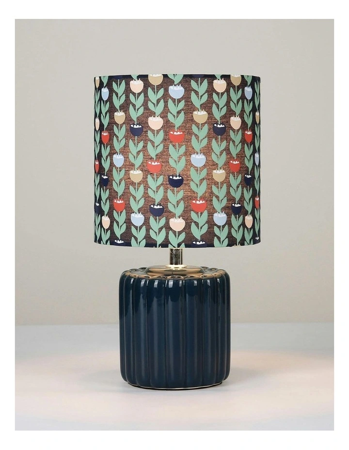 Cyra Ceramic Table Lamp in Blue image 5