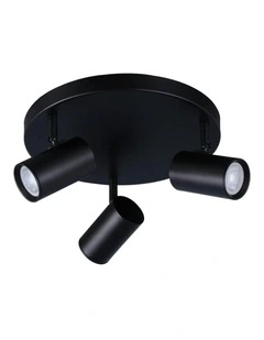 Brianna Round Spot with 3 Lights in Black