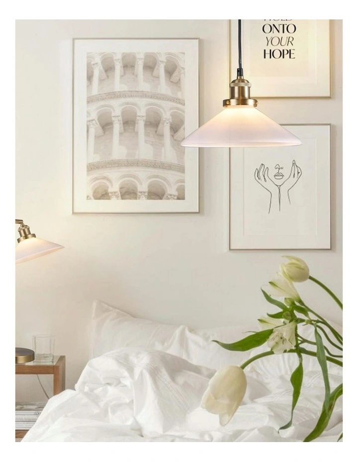 Gemma Glass Pendant Light in White image 3